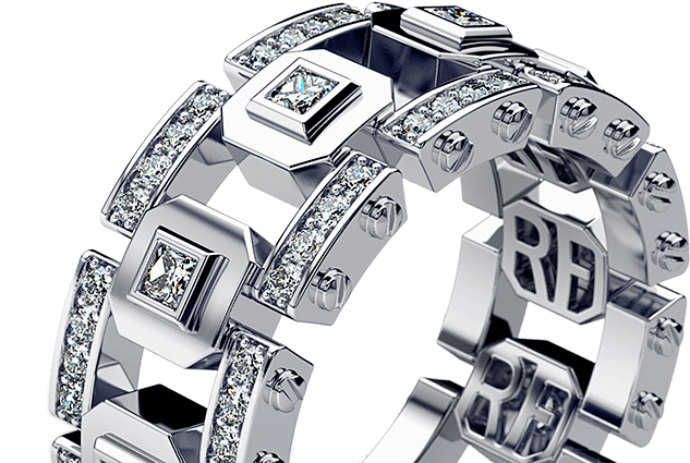 1-ring - Unique Men's Diamond Wedding Bands (680x460), Png Download