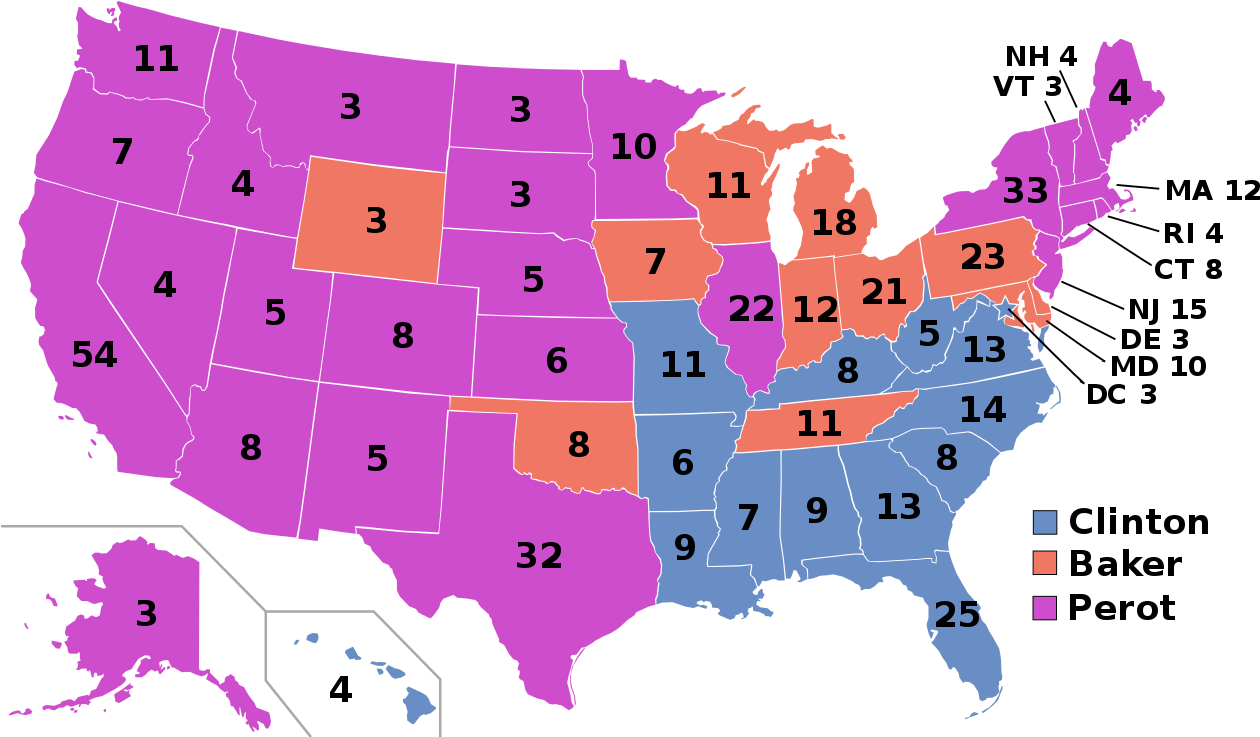 Baker Vs - Electoral College 2012 (1280x744), Png Download