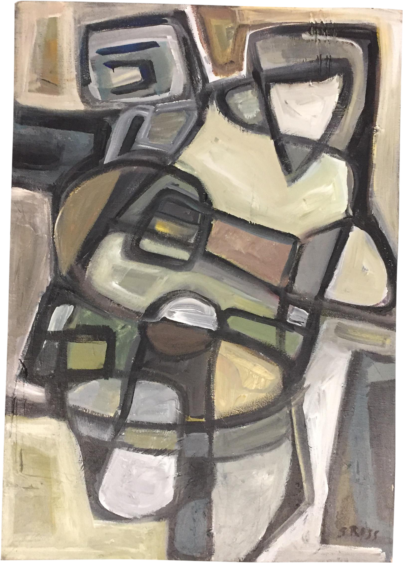 Stewart Ross Original Vintage Abstract Painting On - Modern Art (1804x2524), Png Download