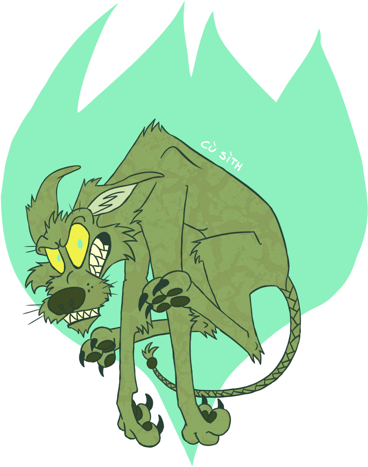 Cu Sith - Cartoon (1280x1620), Png Download