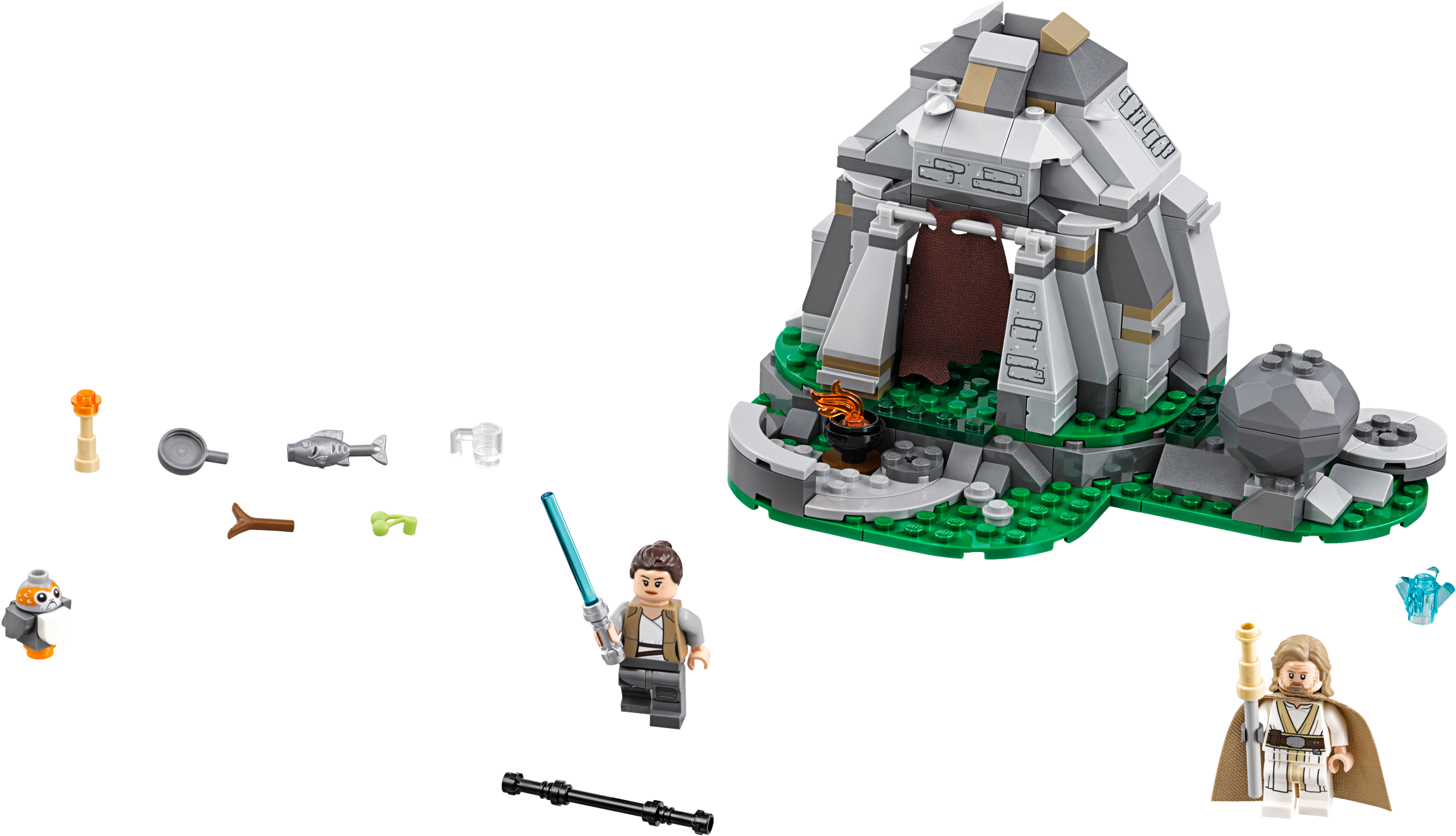 Ahch-to Island Training - 75200 Ahch To Island Training (2400x1799), Png Download