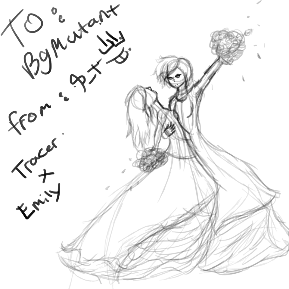 Emily X Tracer Sketch - Line Art (960x960), Png Download