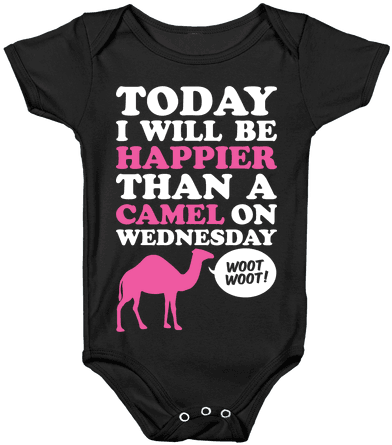Happier Than A Camel Baby Onesy - Anime Baby Shirts (484x484), Png Download
