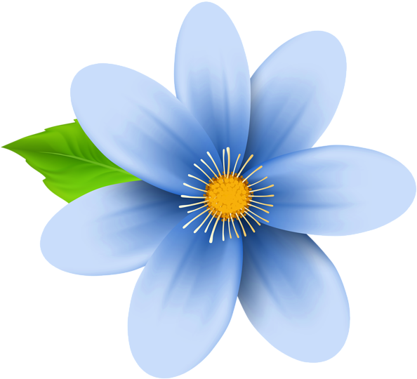 Blue Flower Clip Art Image - Blue Flower Clip Art (600x544), Png Download