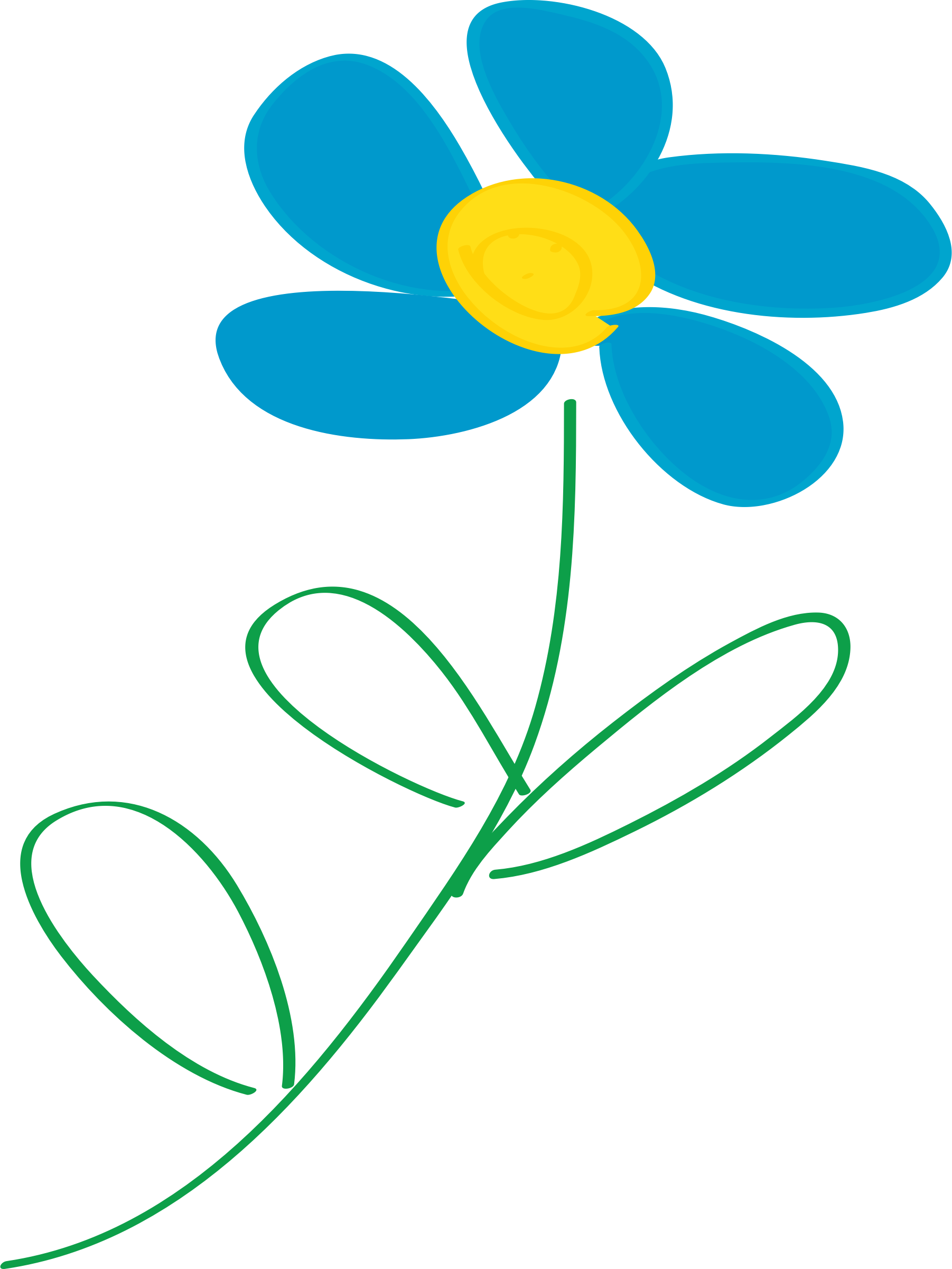 This Free Icons Png Design Of Whimsical Blue Flower (1802x2400), Png Download