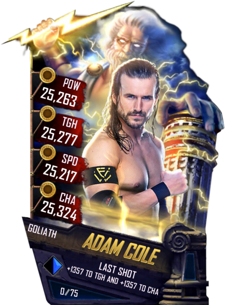 Adamcole S4 20 Goliath Fusion - Adam Cole Wwe Supercard (733x1158), Png Download