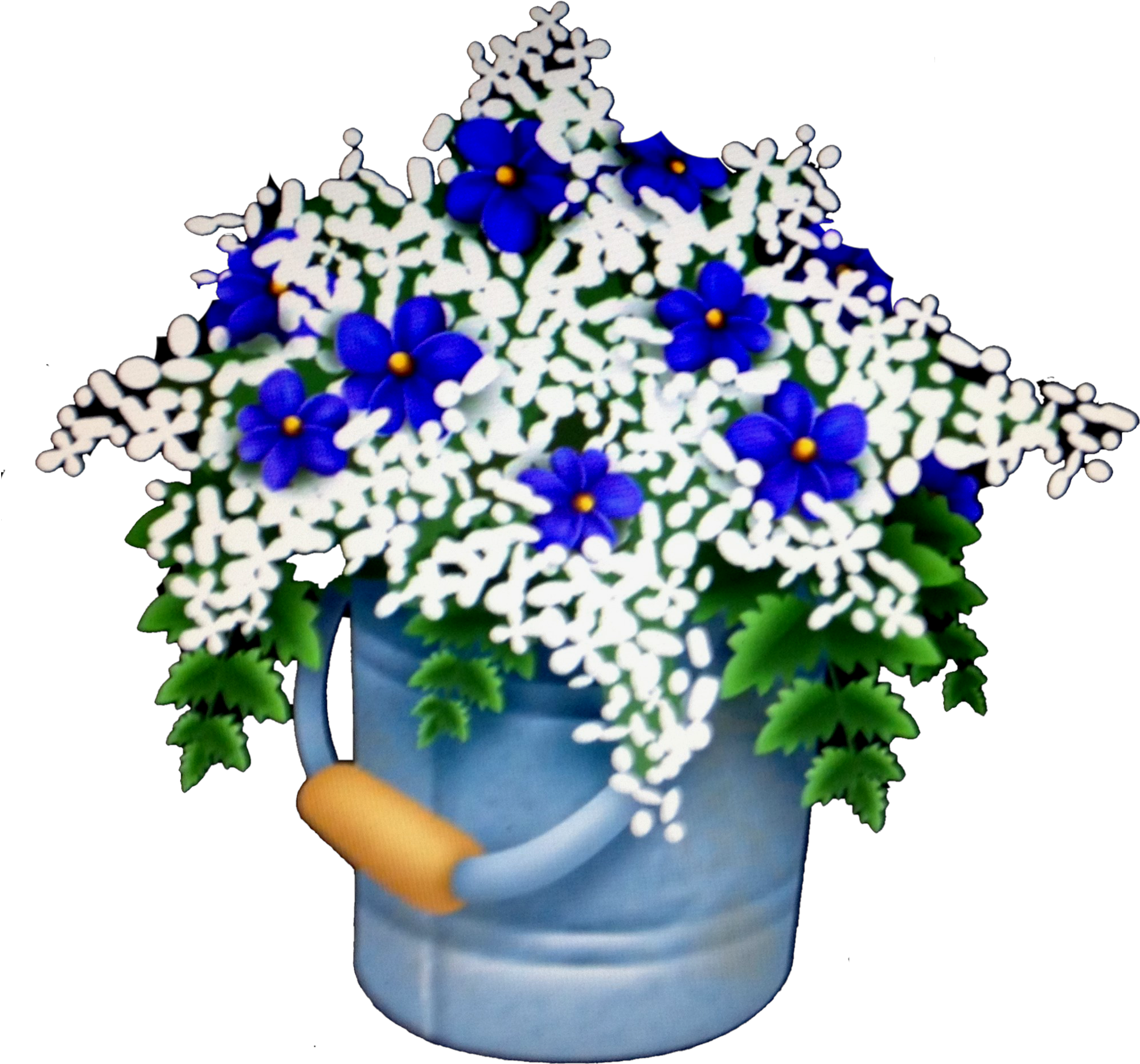 Blue Flower Bucket - Wiki (2575x2448), Png Download
