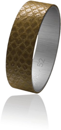 Sheathing Leather Coffee - Titanium Ring (595x595), Png Download