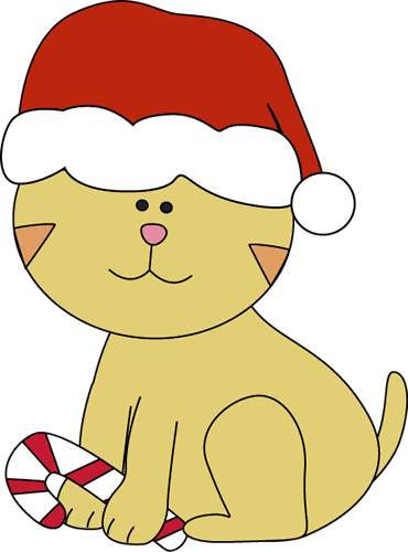 Christmas Cat Clipart - Clip Art (370x500), Png Download
