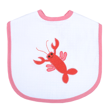 3 Marthas Applique Bib In Crawfish - American Lobster (350x450), Png Download