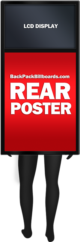 Backback Billboard Media Specification Rear 1 Type - Billboard (267x801), Png Download