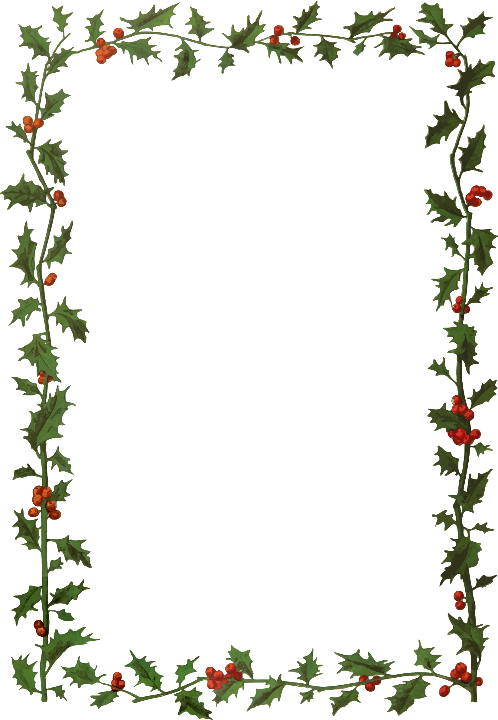 This Free Icons Png Design Of Holly Frame 2 (1646x2400), Png Download