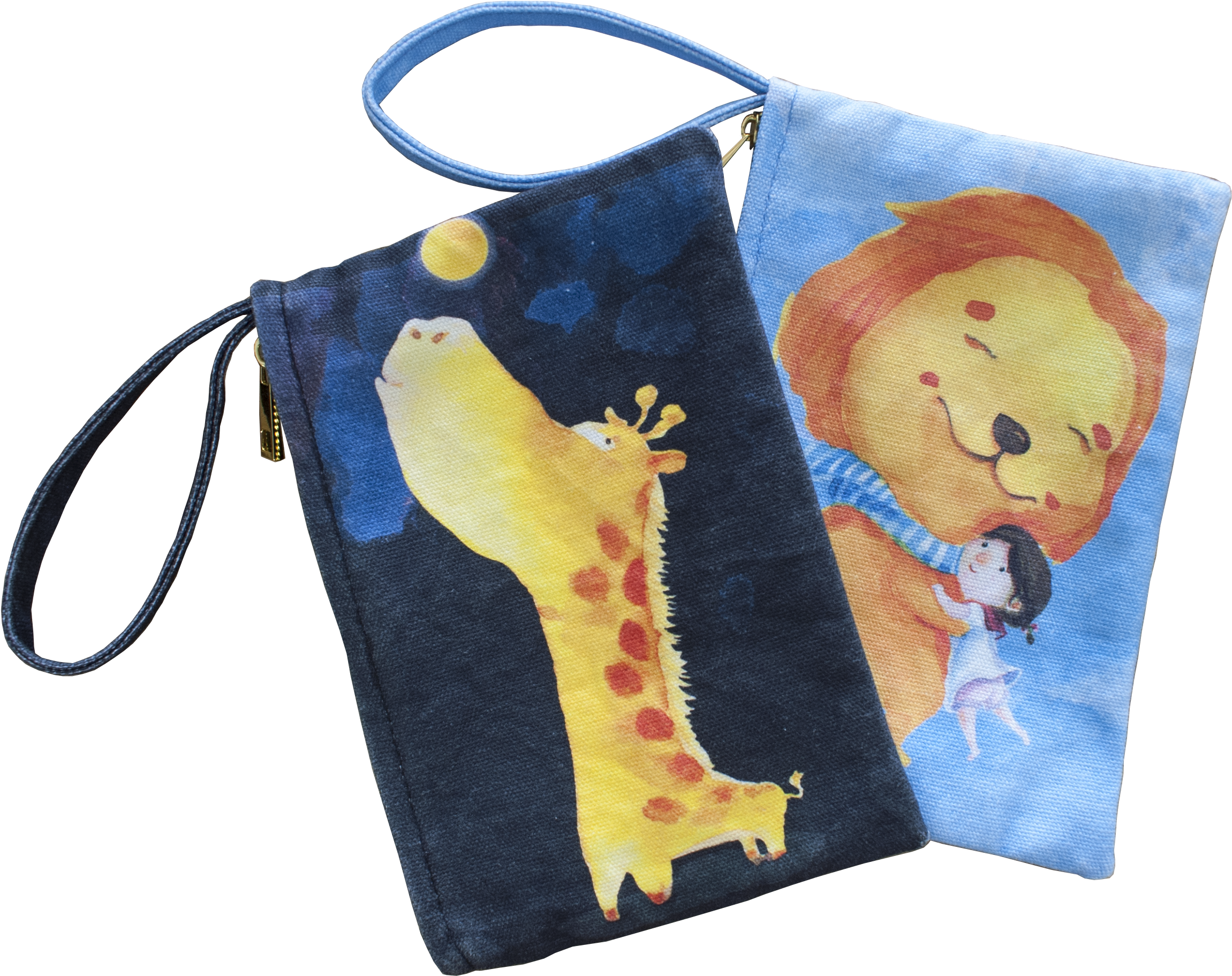 Animal Canvas Pouch Bag Wristlet Case Set (2326x2326), Png Download