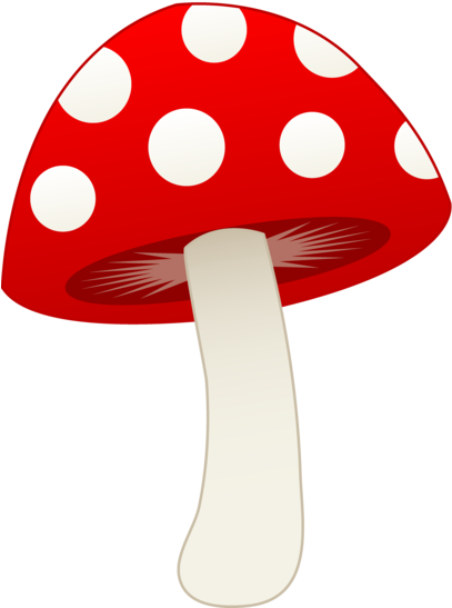 Red And White Mushroom - Mushroom Cartoon (413x550), Png Download