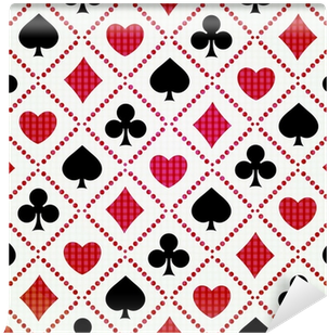 Seamless Background Playing Card Suits Wall Mural • - Playing Card (400x400), Png Download