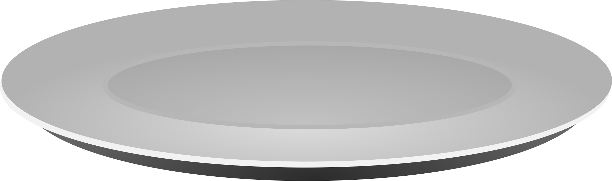 Plain Grey Icons Png - Plate Png (2400x712), Png Download