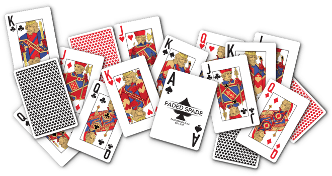Faded Spade The New Face Of Cards Pokernews - Faded Spade Playing Cards (660x351), Png Download