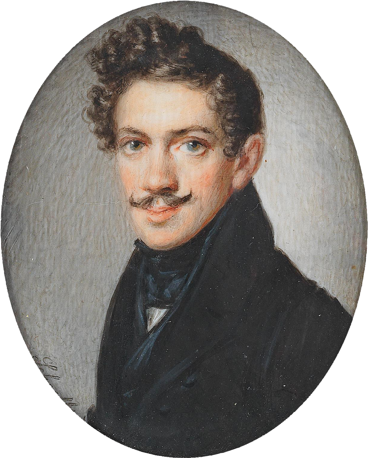 Schoeller Young Man With A Moustache And Dark Curls - Gentleman (1305x1611), Png Download