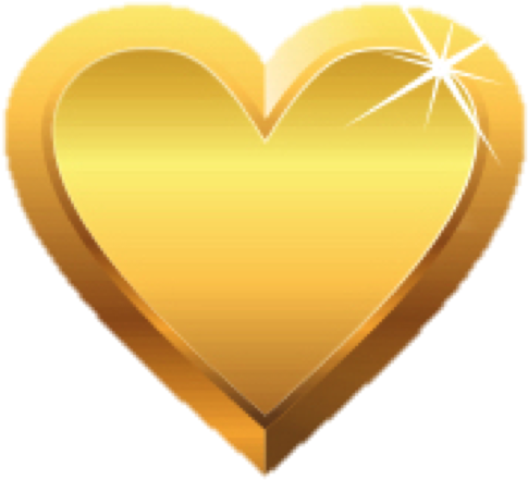 Real Heart Png - Golden Heart Transparent (545x469), Png Download