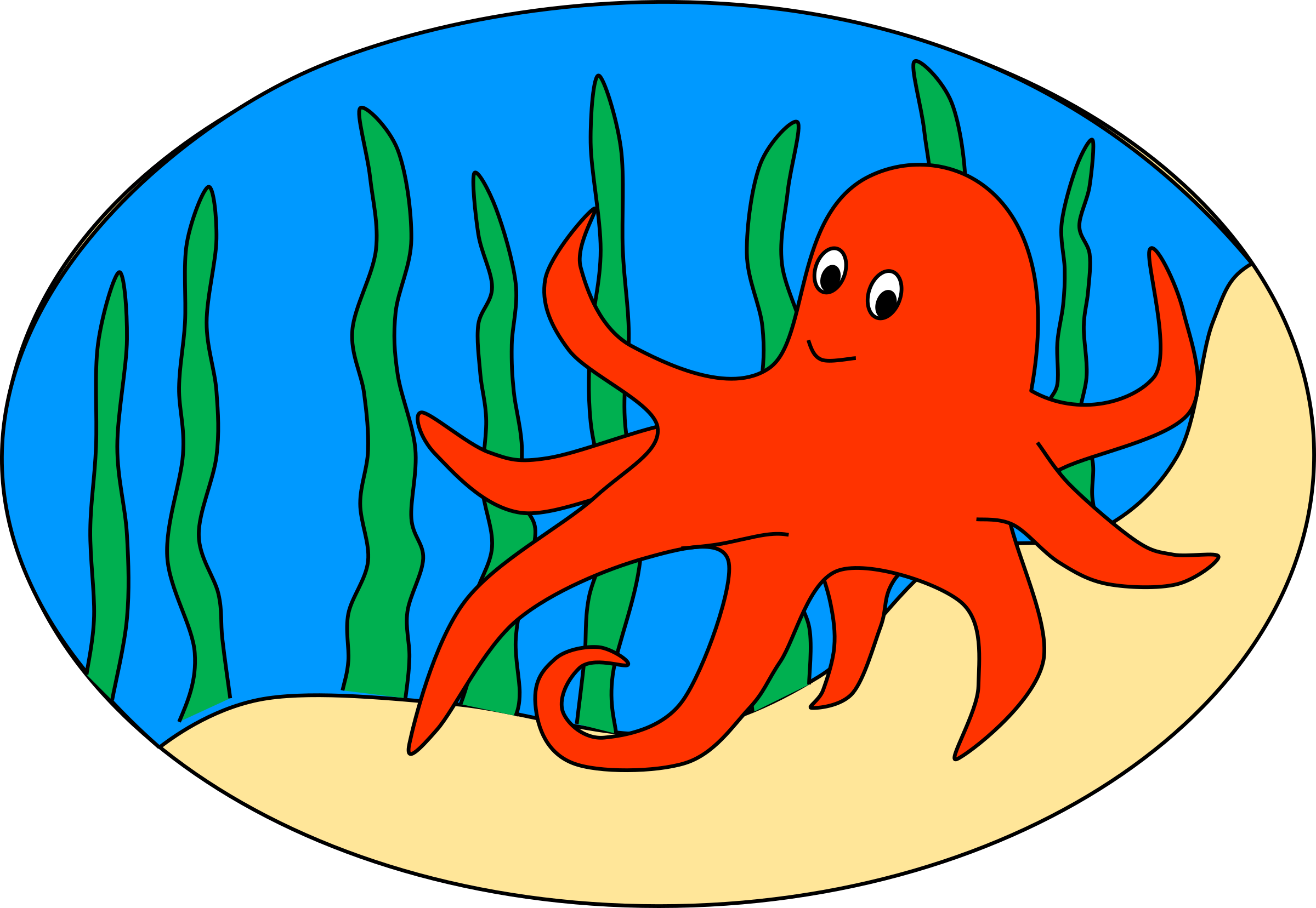 This Free Icons Png Design Of Oval Of Orange Octopus (2400x1657), Png Download