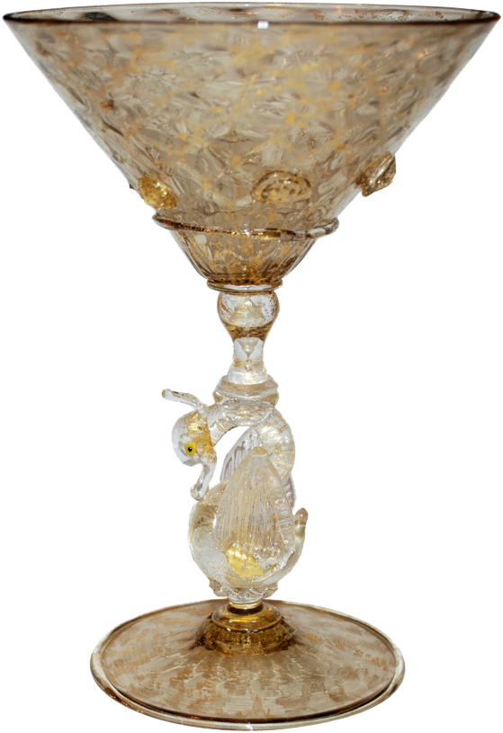 Vintage Venetian Murano Glass Swan Stemware Martini - Antique Glass Png (814x814), Png Download