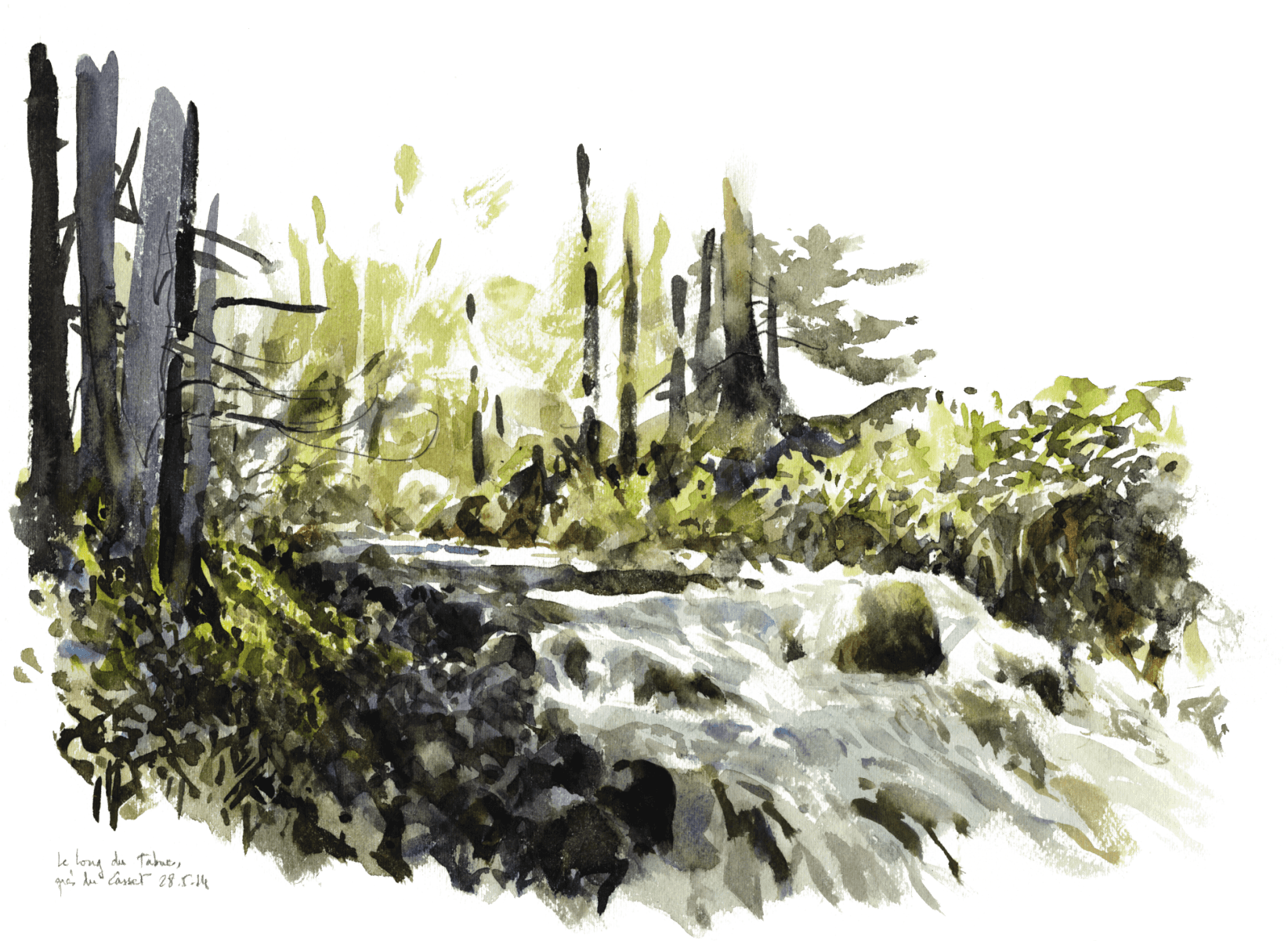 A La Source Du Printemps - Drawing (1684x1200), Png Download