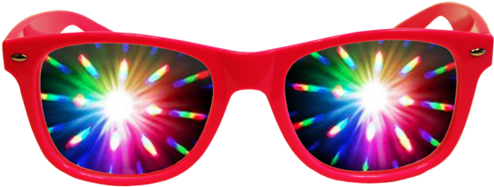Pink Diffraction Glasses - Plastic Diffraction Glasses - White (560x230), Png Download