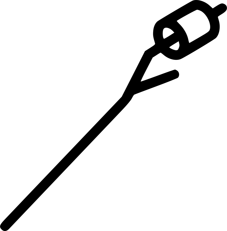 Marshmallow On Stick Free Png Clip Art Black And White - Marshmallow On Stick Svg (960x980), Png Download