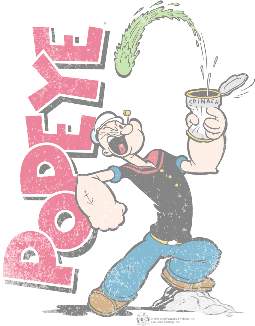 Popeye Spinach Power Youth Hoodie - Cartoon Drinking Red Bull (864x1152), Png Download