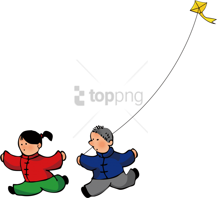 Free Png Download Children Who Fly Kites - Kids Clip Art Kite Flying (850x777), Png Download