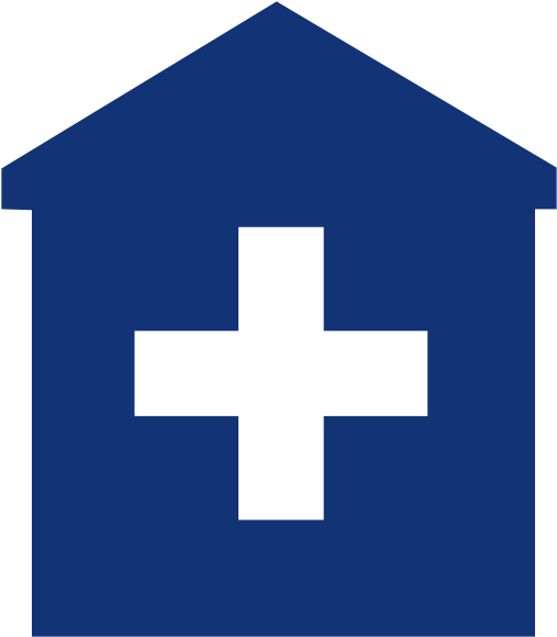 Blue Hospital Clipart (522x595), Png Download