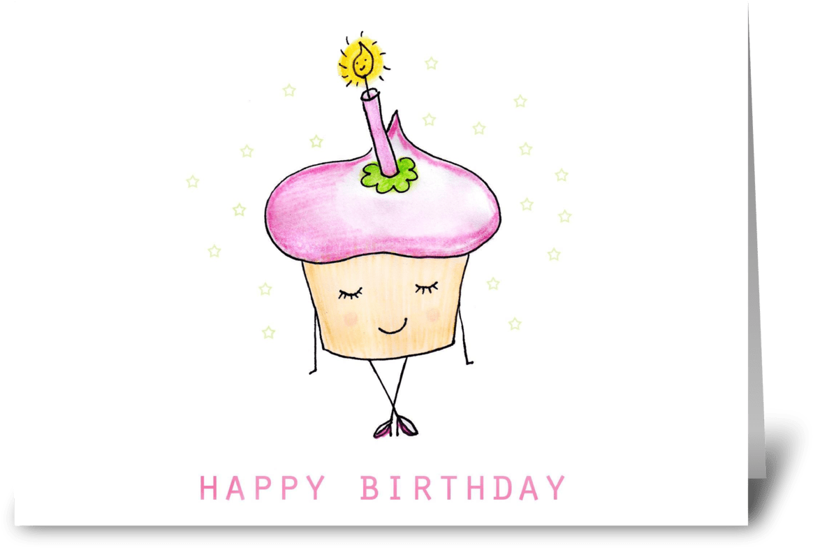 Cute Birthday Cupcake (1272x1047), Png Download