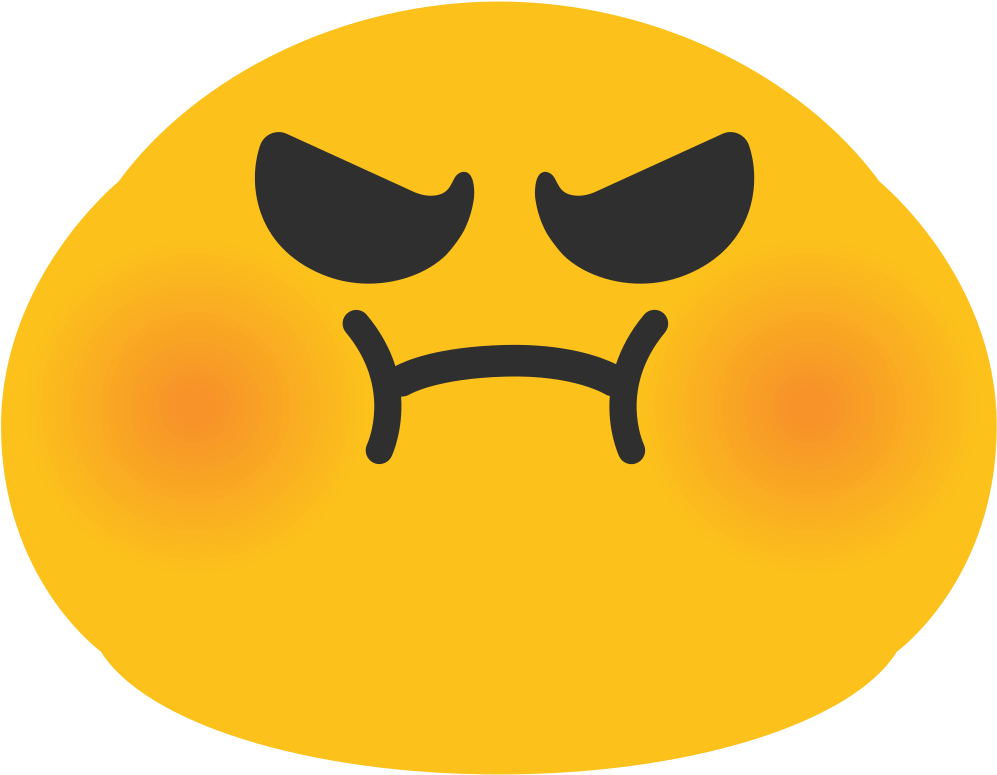 Open - Pouting Emoji (1000x1000), Png Download