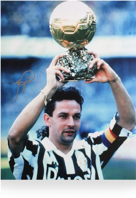 Roberto Baggio Signed Juventus Photo - Player (650x665), Png Download
