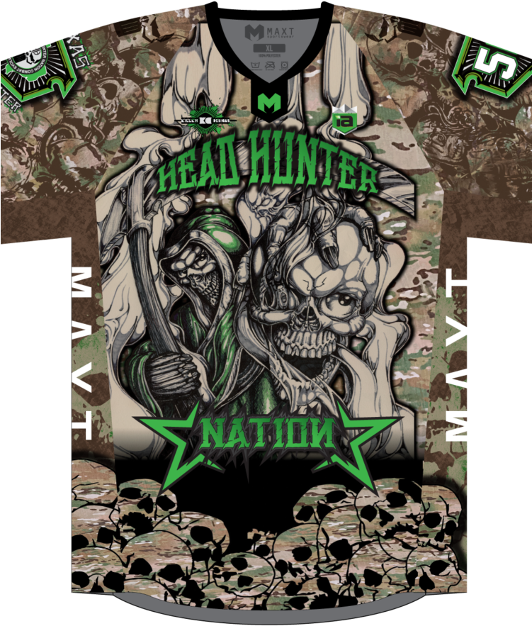 Head Hunter Nation - Maxt Paintball Jersey (750x1000), Png Download