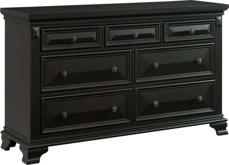 9 Drawer Black Dresser (800x578), Png Download