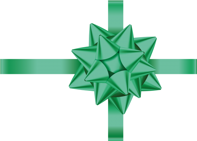 Green Gift Bow - Transparent Gift Bow Png (866x650), Png Download
