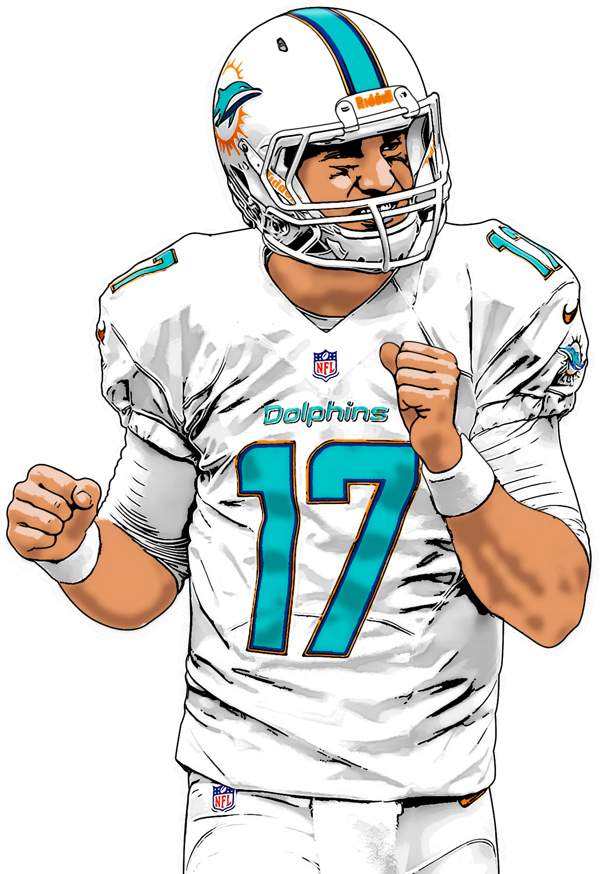 #17 Qb Ryan Tannehill Miami Dolphins - Miami Dolphins Tannehill Png (600x874), Png Download