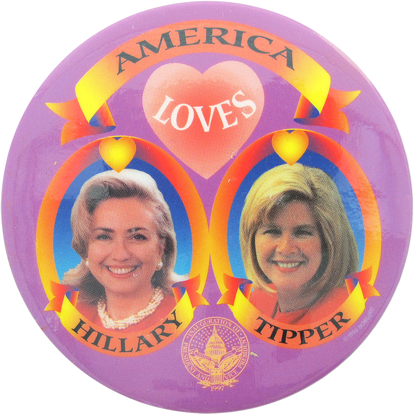 America Loves Hillary And Tipper Political Button Museum - Totenkopf Animation (1000x998), Png Download