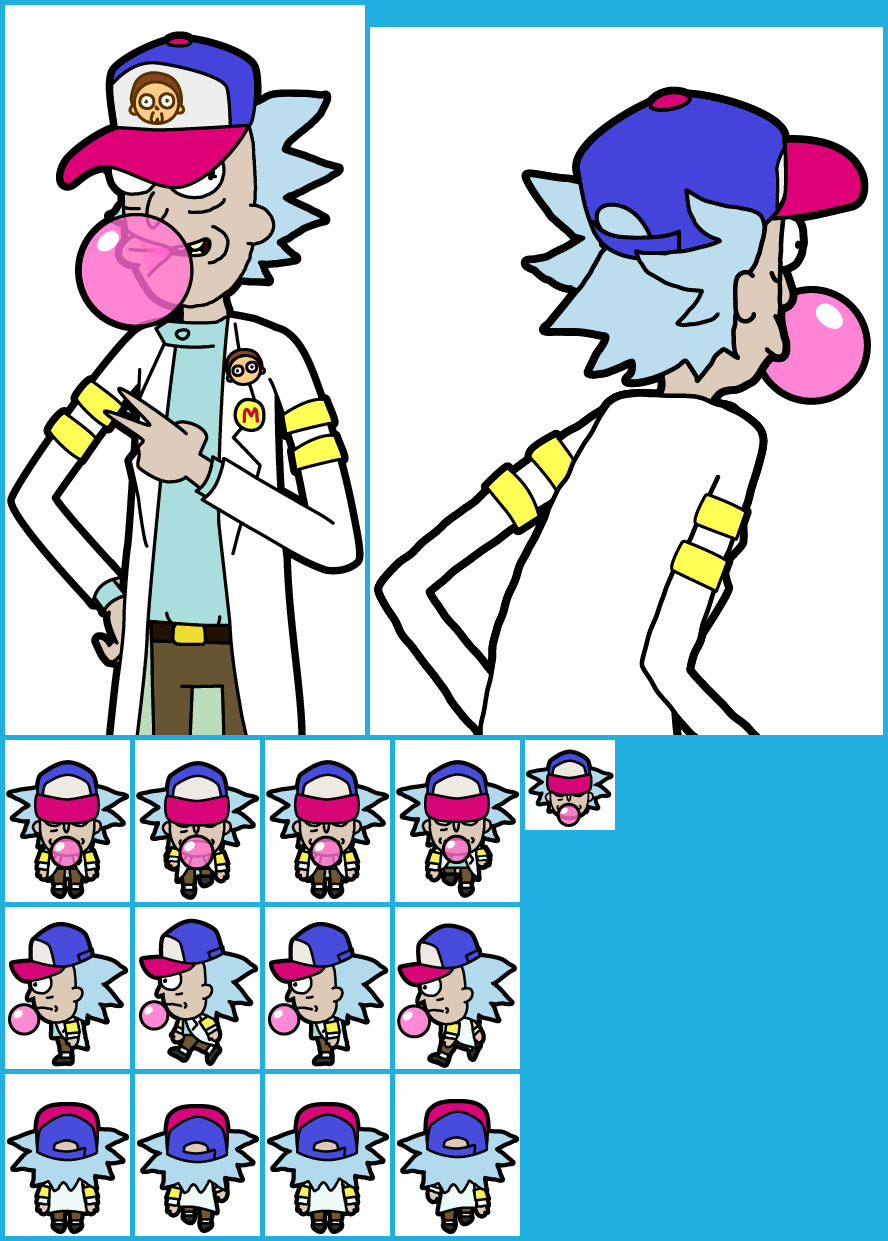 Bubble Gum Rick - Pocket Mortys Bubble Gum Rick (888x1241), Png Download