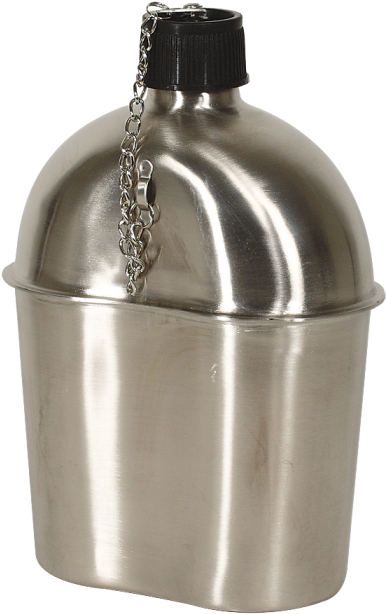 02 0123055000 Wwii Style Canteen Stainless Steel - Lid (700x700), Png Download