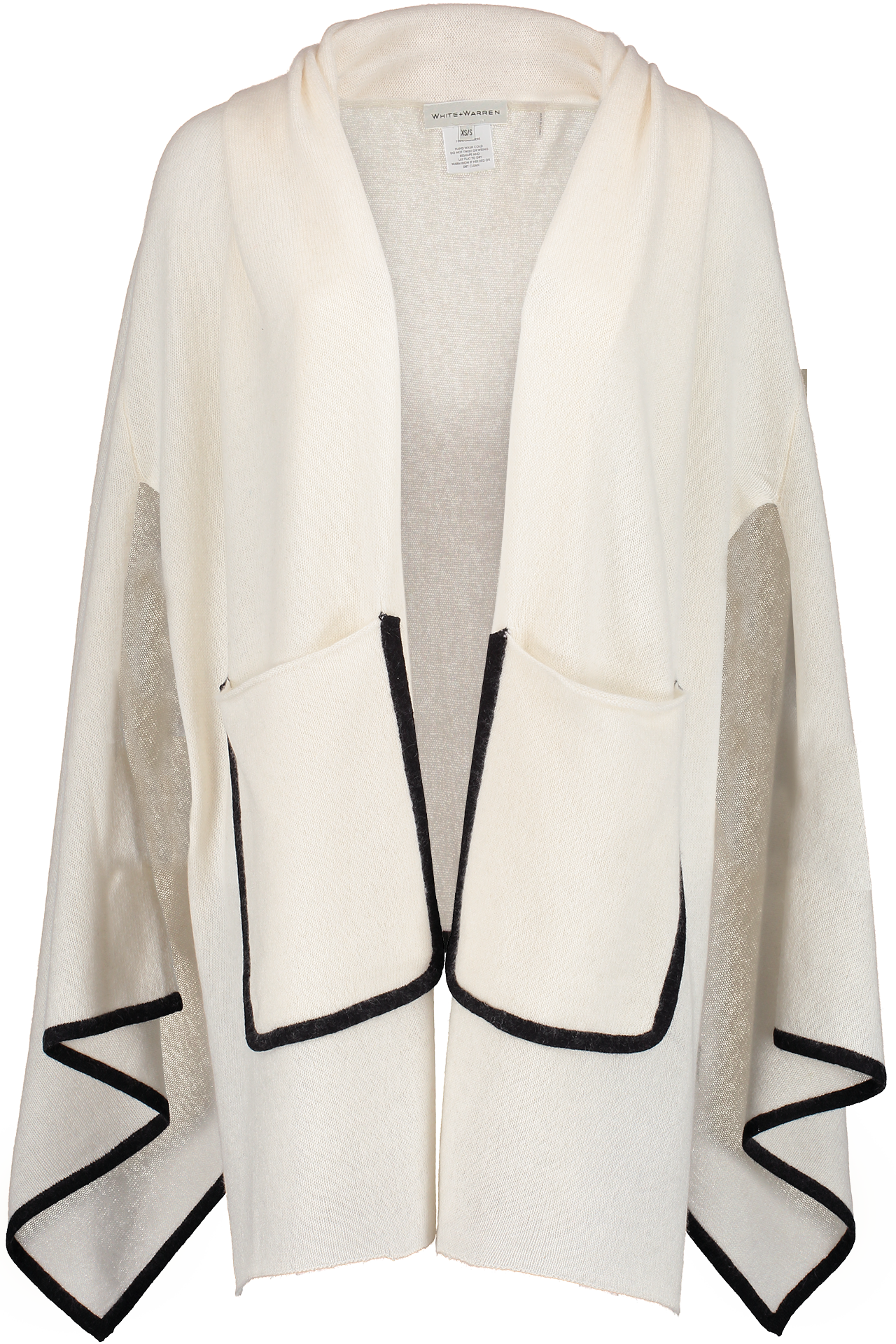 Contrast Tipped Cape White/black - Clothes Hanger (1280x1920), Png Download