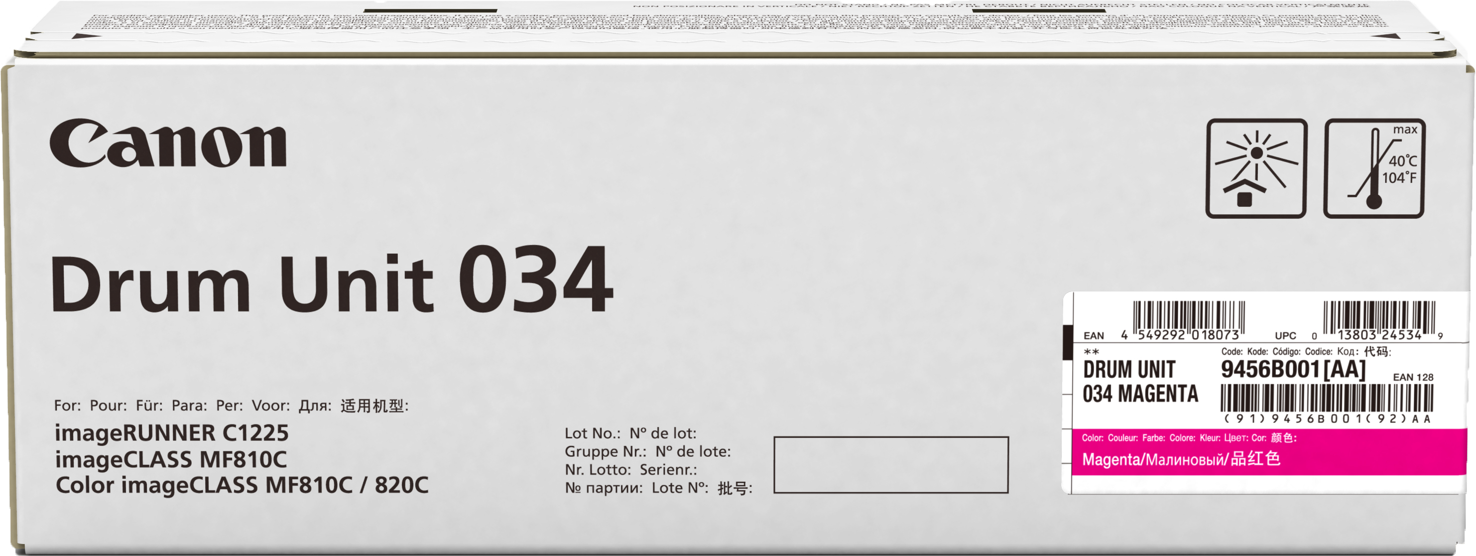 Magenta Ink Drum 034 Printer Accessory - Canon (2964x1116), Png Download