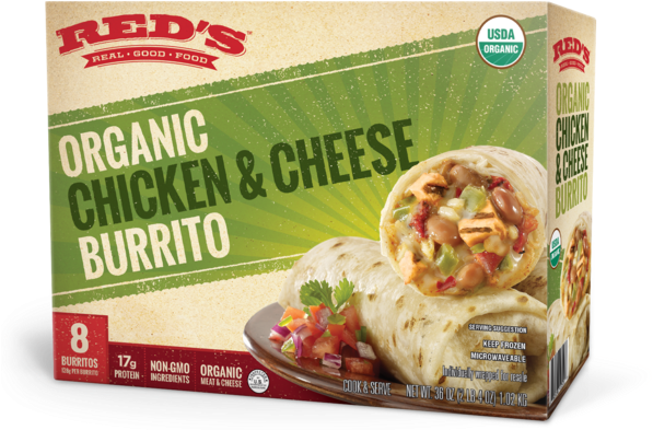 Red's All Natural Organic Chicken Burrito - Organic Bean And Cheese Burrito Costco (600x600), Png Download