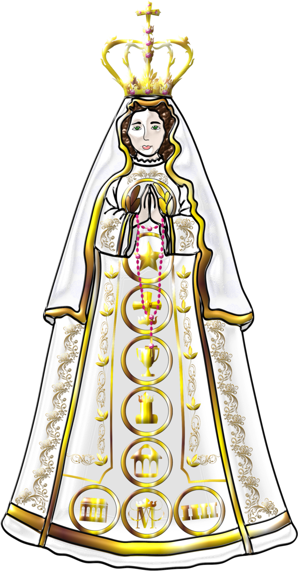 Virgin Mary, Catholic, Venezuela Flag, Fences, Flags, - Illustration (662x1207), Png Download