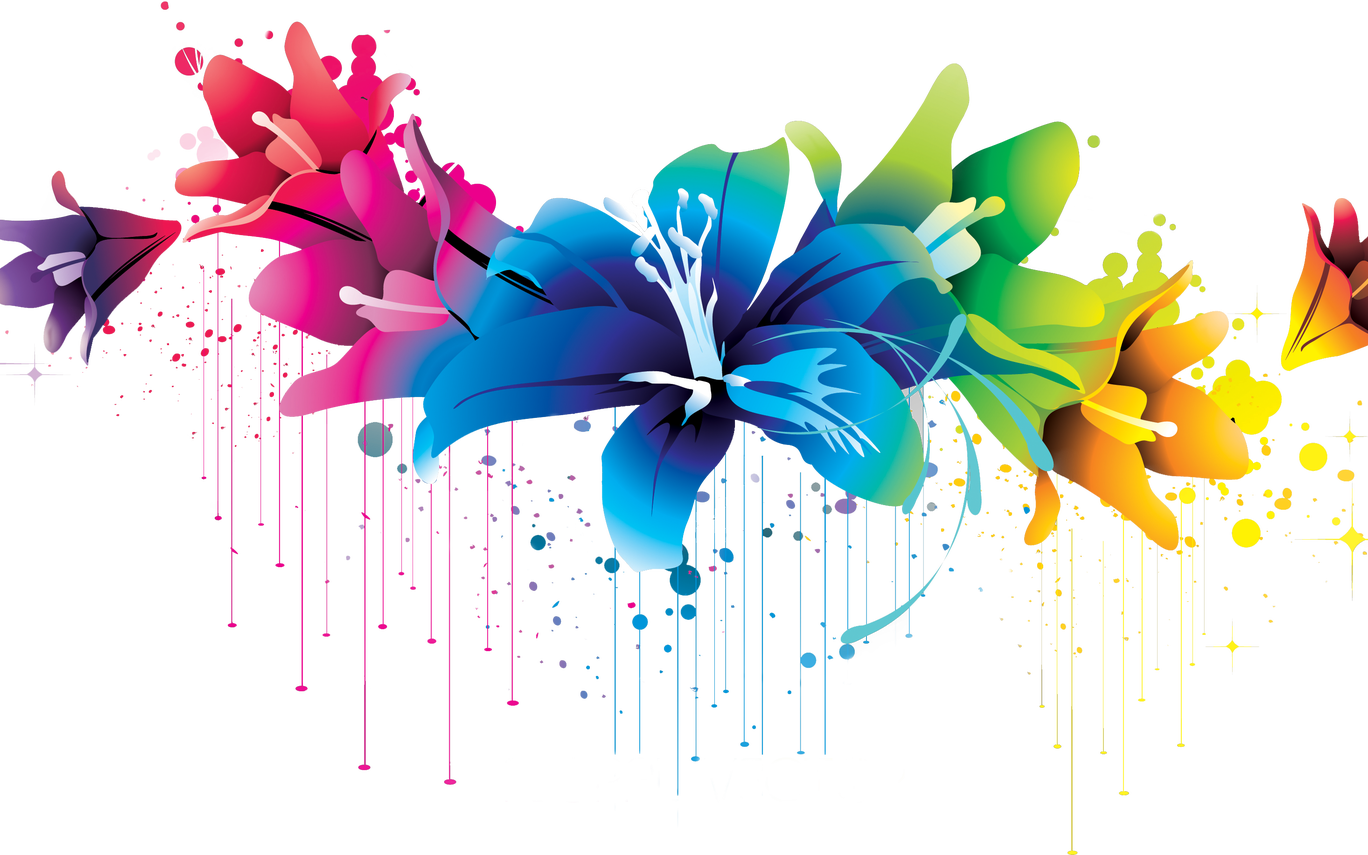 Flowers Borders Png Transparent Flowers Borderspng - Flower Psd (1368x855), Png Download