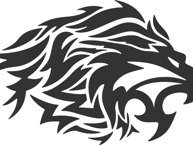 Tattoos Clipart Lion - Black Lion Logo Png (640x480), Png Download