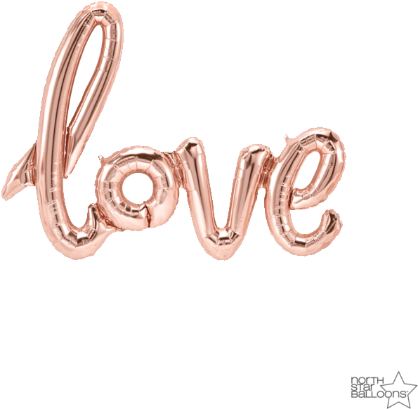 Air-filled Rose Gold “love” Foil Balloon Letters - Love Foil Balloon Png (750x750), Png Download