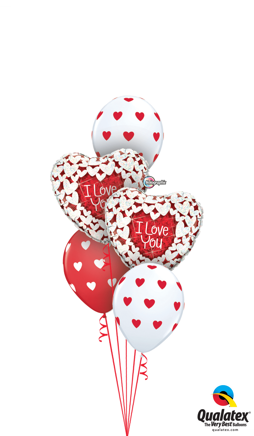 I Love You Glittering Hearts Balloon Bouquet - Ljubavni Baloni (1050x1800), Png Download