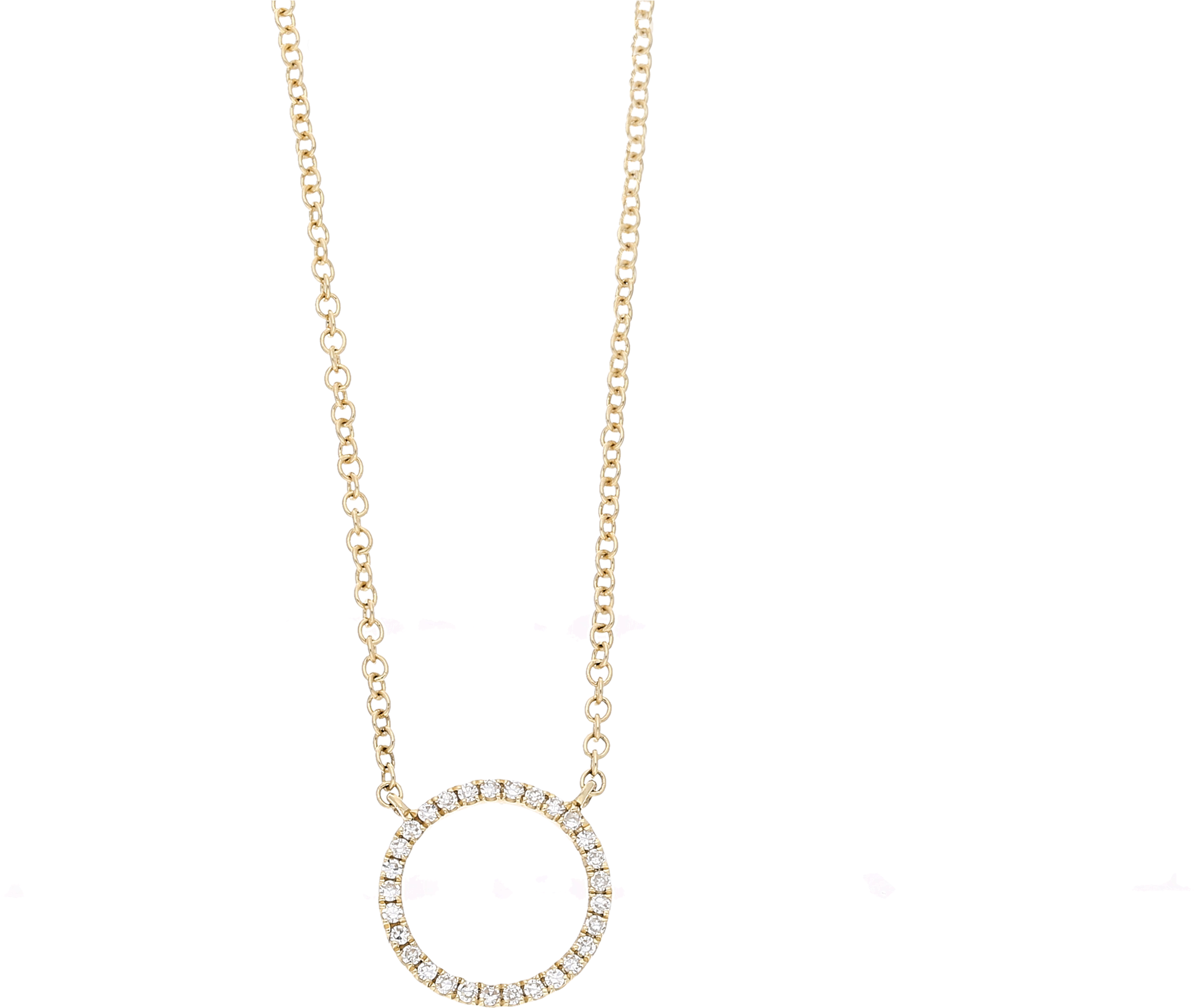 Eclipse 14ct Yellow Gold Diamond Set Circular Necklace - Pendant (2874x2701), Png Download